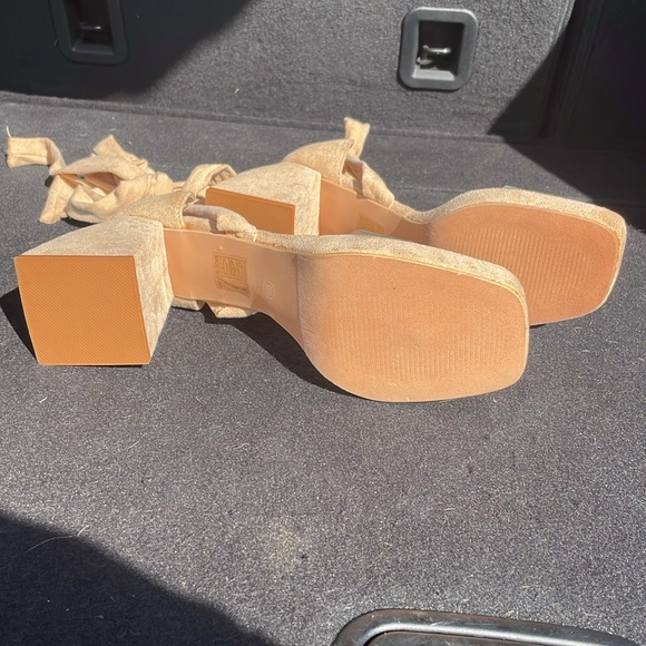 Beige Open Toe Heels - Picture 6 of 6